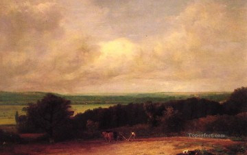 Escena de arado del paisaje en Suffolk, el romántico arroyo John Constable Pinturas al óleo